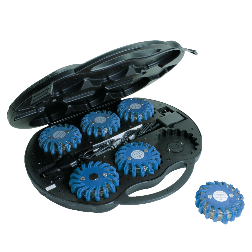 230287 Warnblitzleuchte FLARE blau Akku-Version 6 Stk im Koffer.